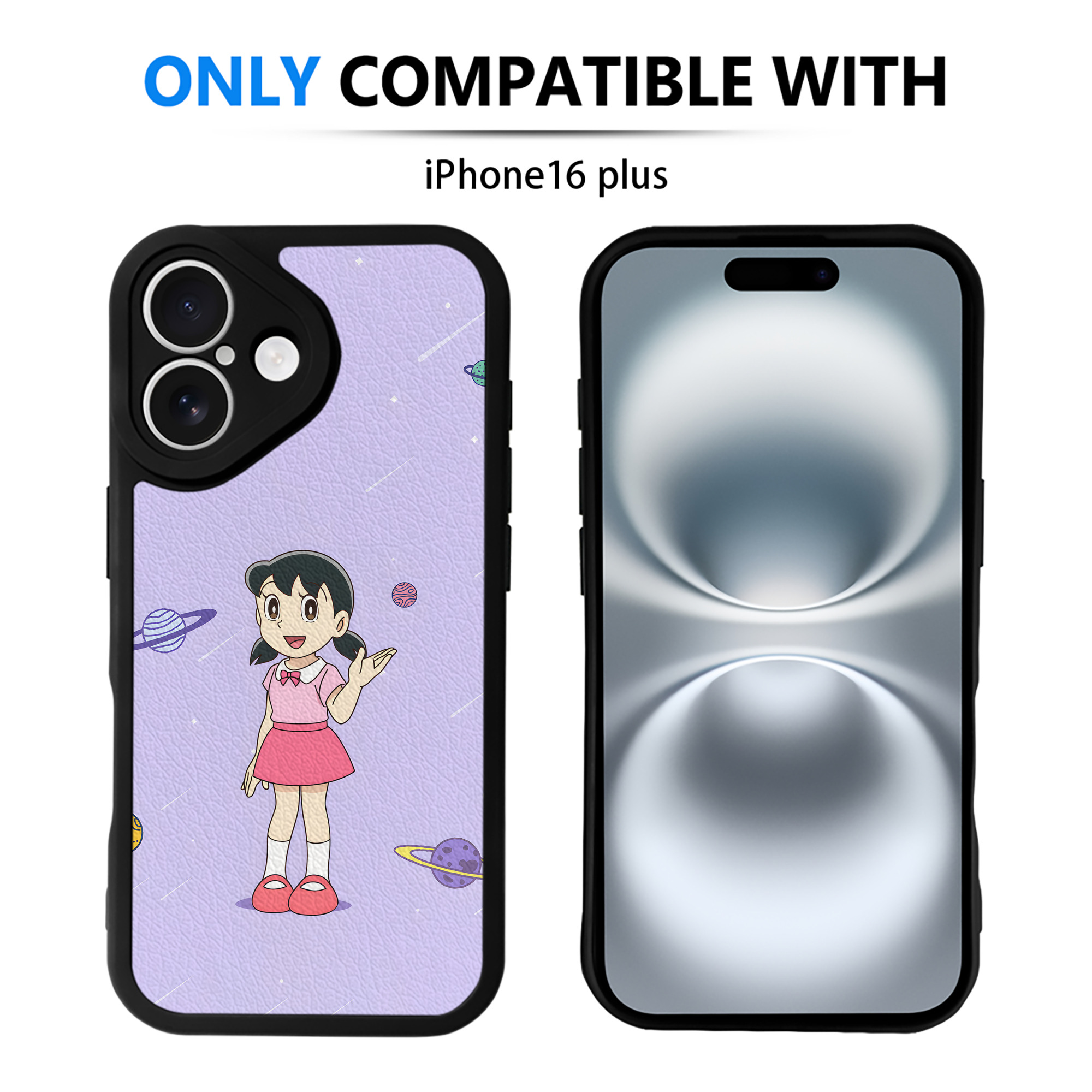 （画像用） ドラえもん Doraemon 【iPhone 16シリーズ対応】シリコンスマホケース（レザー調） 材質：シリコン